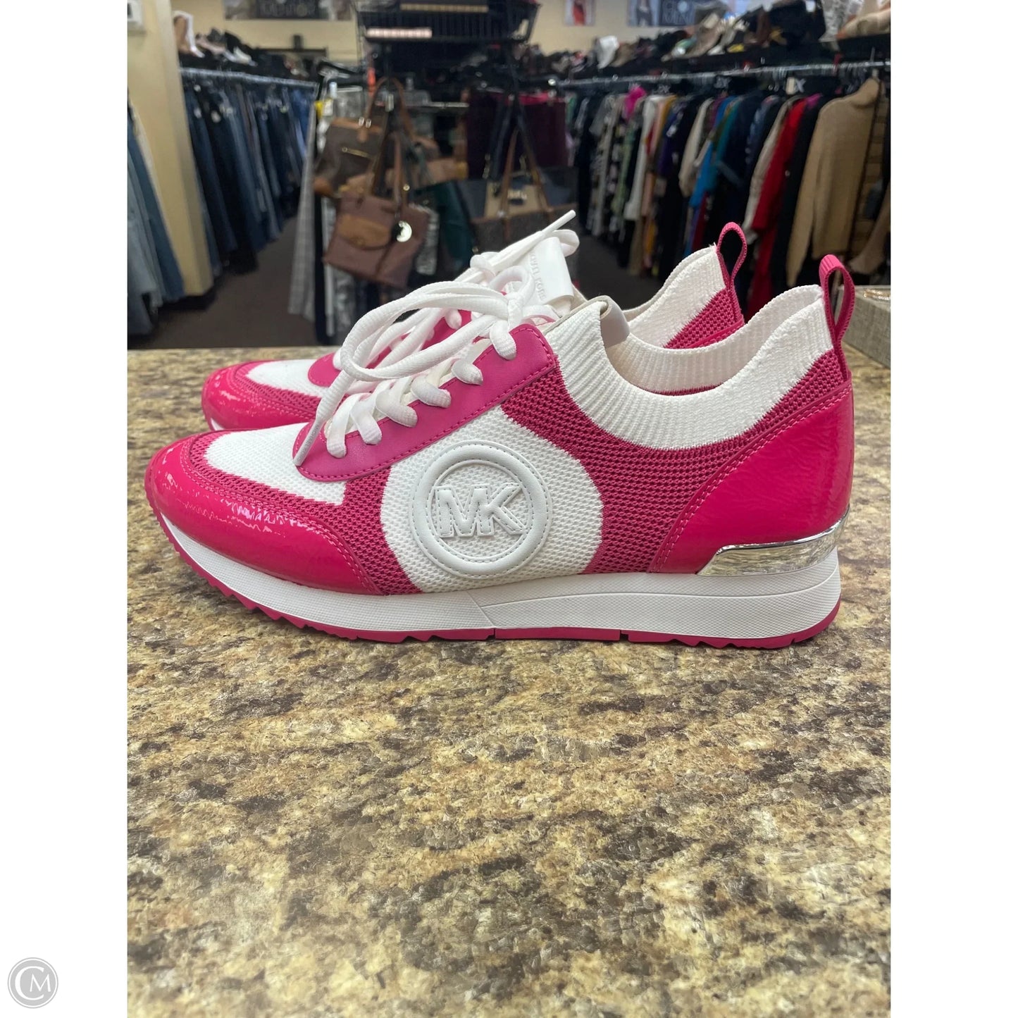 Shoes Athletic By Michael By Michael Kors In Pink & White, Size: 10