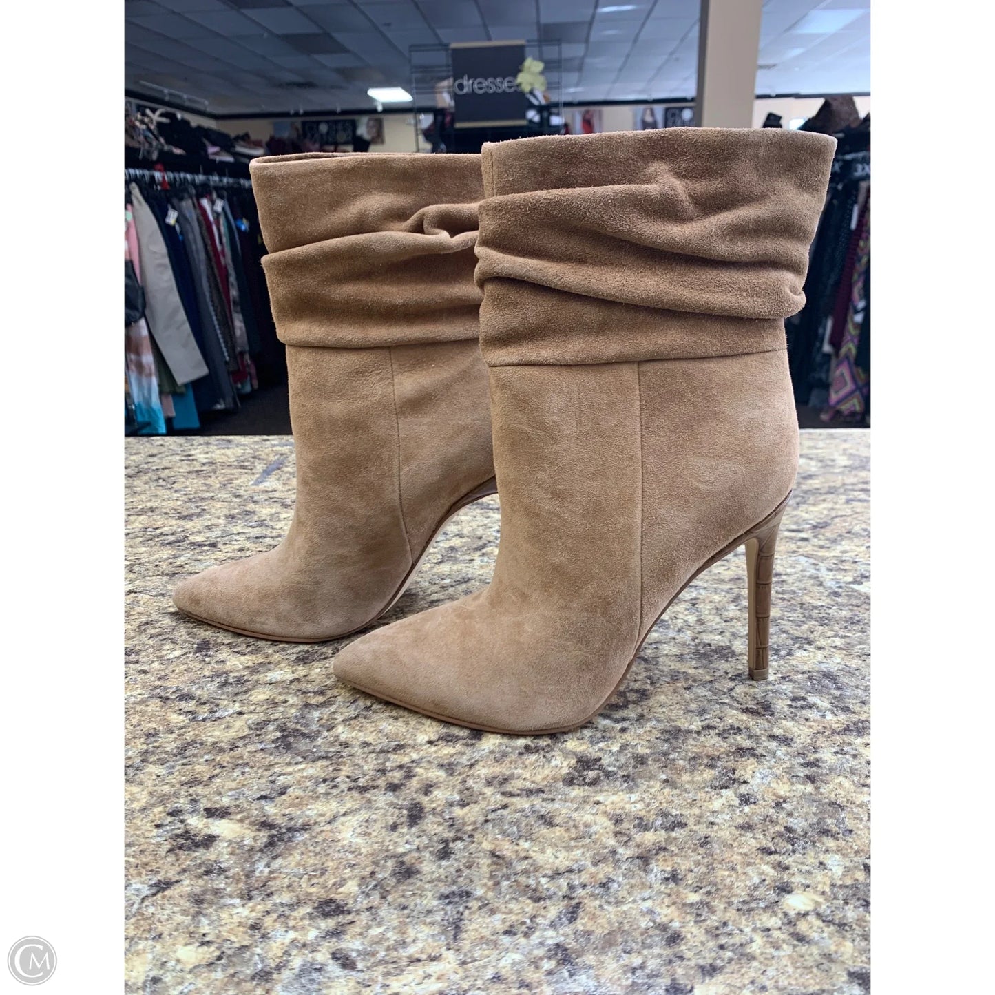 Boots Mid-calf Heels By Marc Fisher In Brown, Size: 7