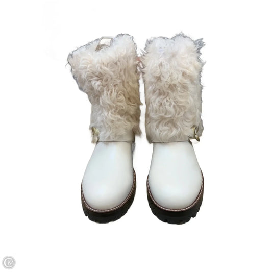 Boots Designer By Coach In White, Size: 9.5