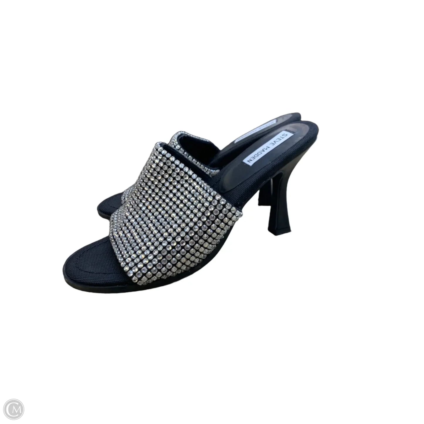 Shoes Heels Stiletto By Steve Madden In Black & Silver, Size: 11