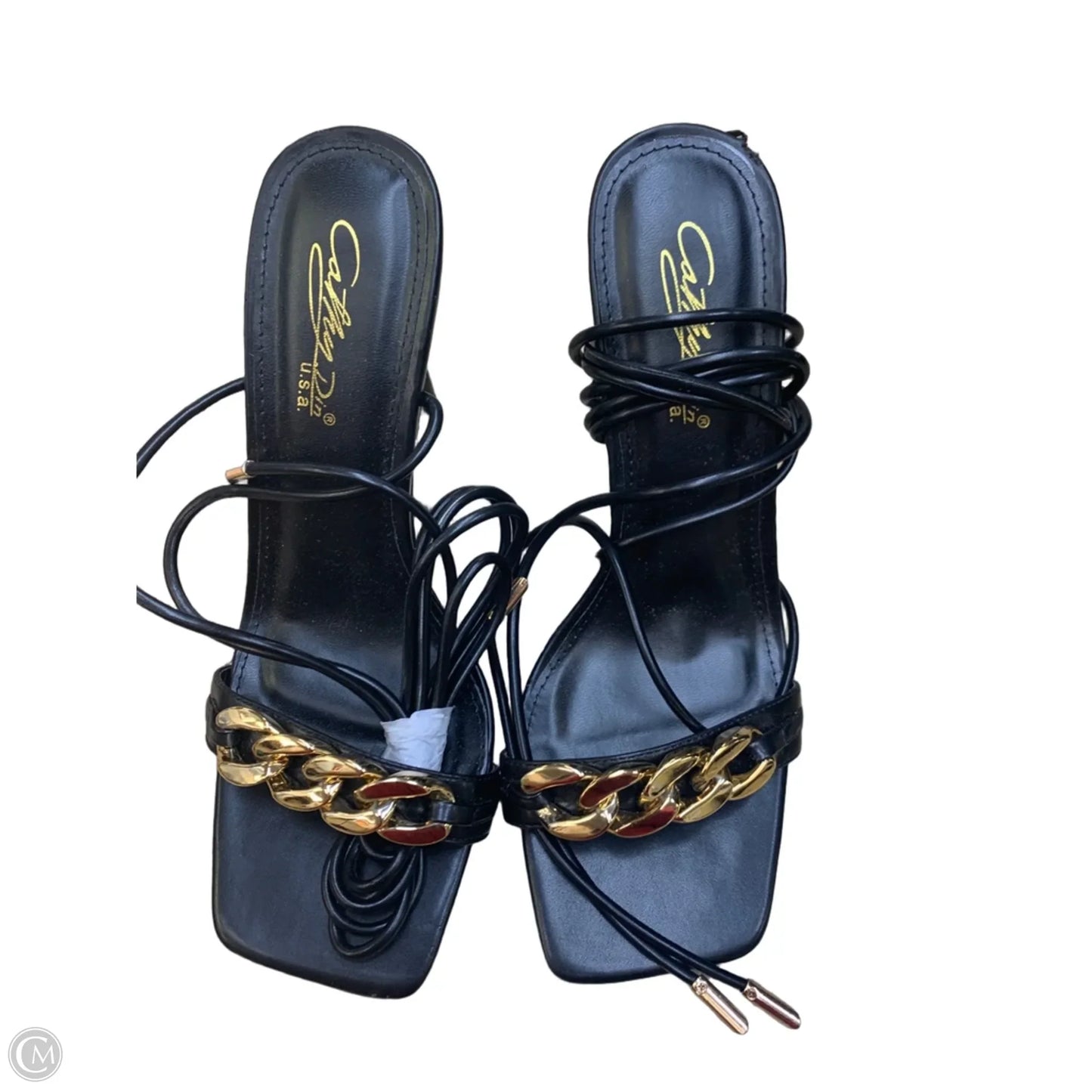 Shoes Heels Stiletto By Clothes Mentor In Black & Gold, Size: 8.5