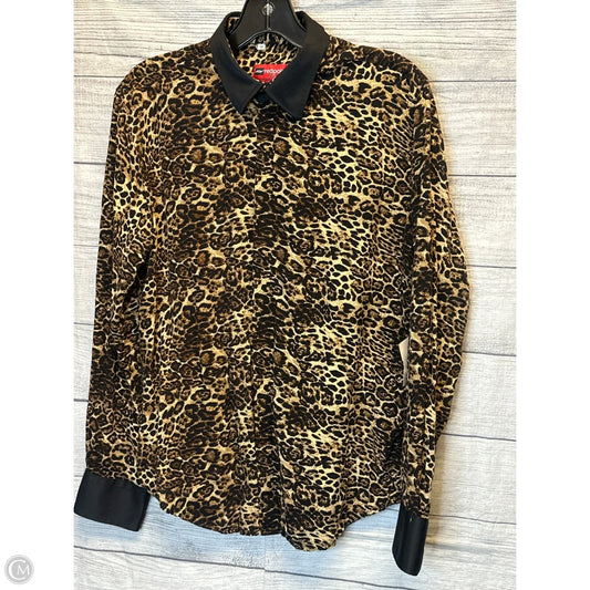 Top Long Sleeve By Clothes Mentor In Leopard Print, Size: L