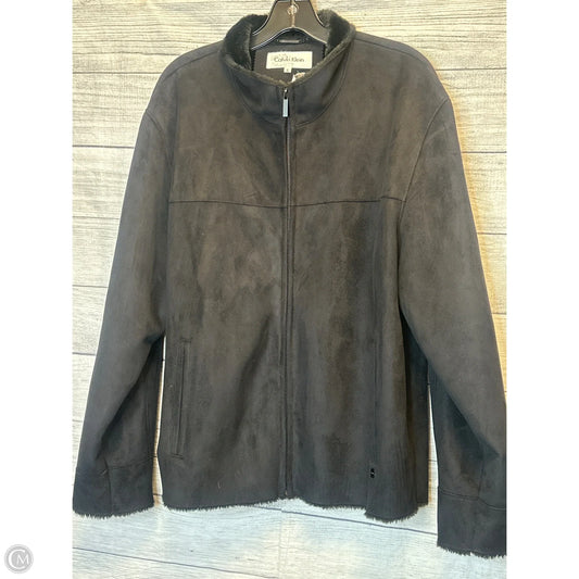 Coat Faux Fur & Sherpa By Calvin Klein In Black, Size: M