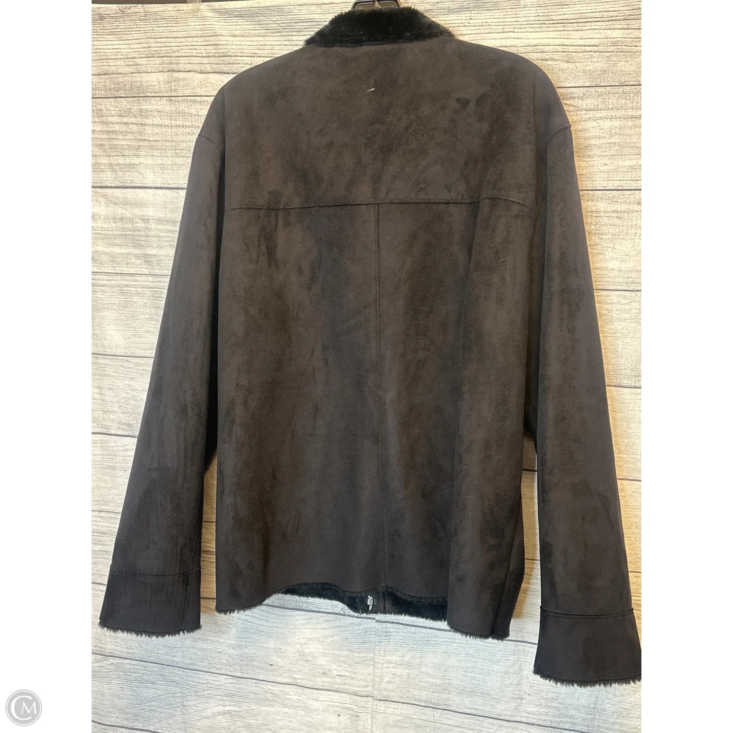 Coat Faux Fur & Sherpa By Calvin Klein In Black, Size: M