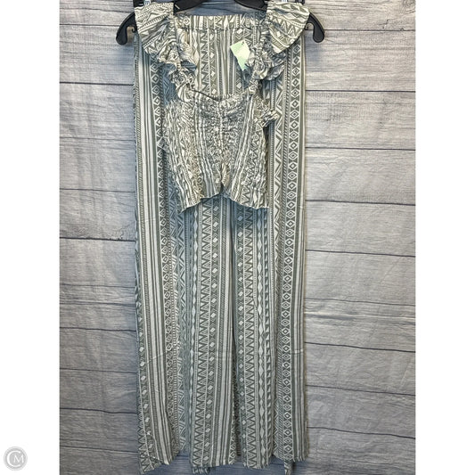 Pants Set 2pc By Clothes Mentor In Green & White, Size: M