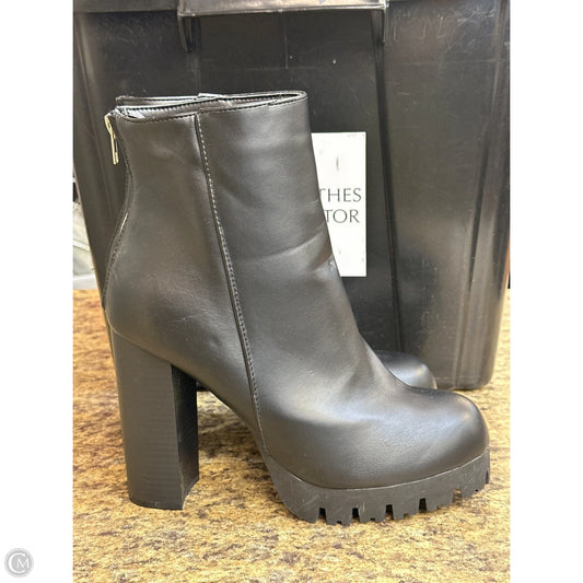 Boots Mid-calf Heels By Charlotte Russe In Black, Size: 9