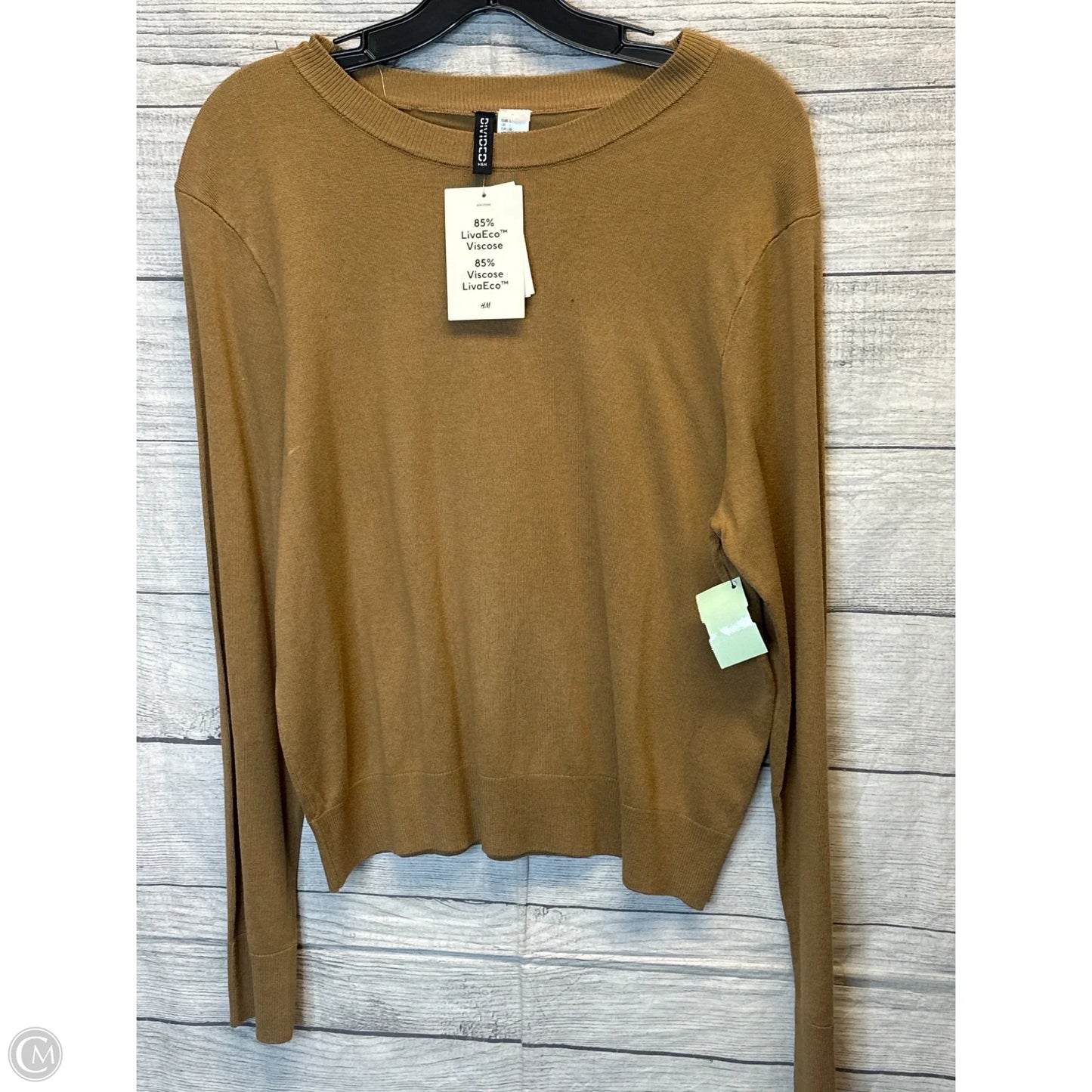 Top Long Sleeve By Divided In Brown, Size: L