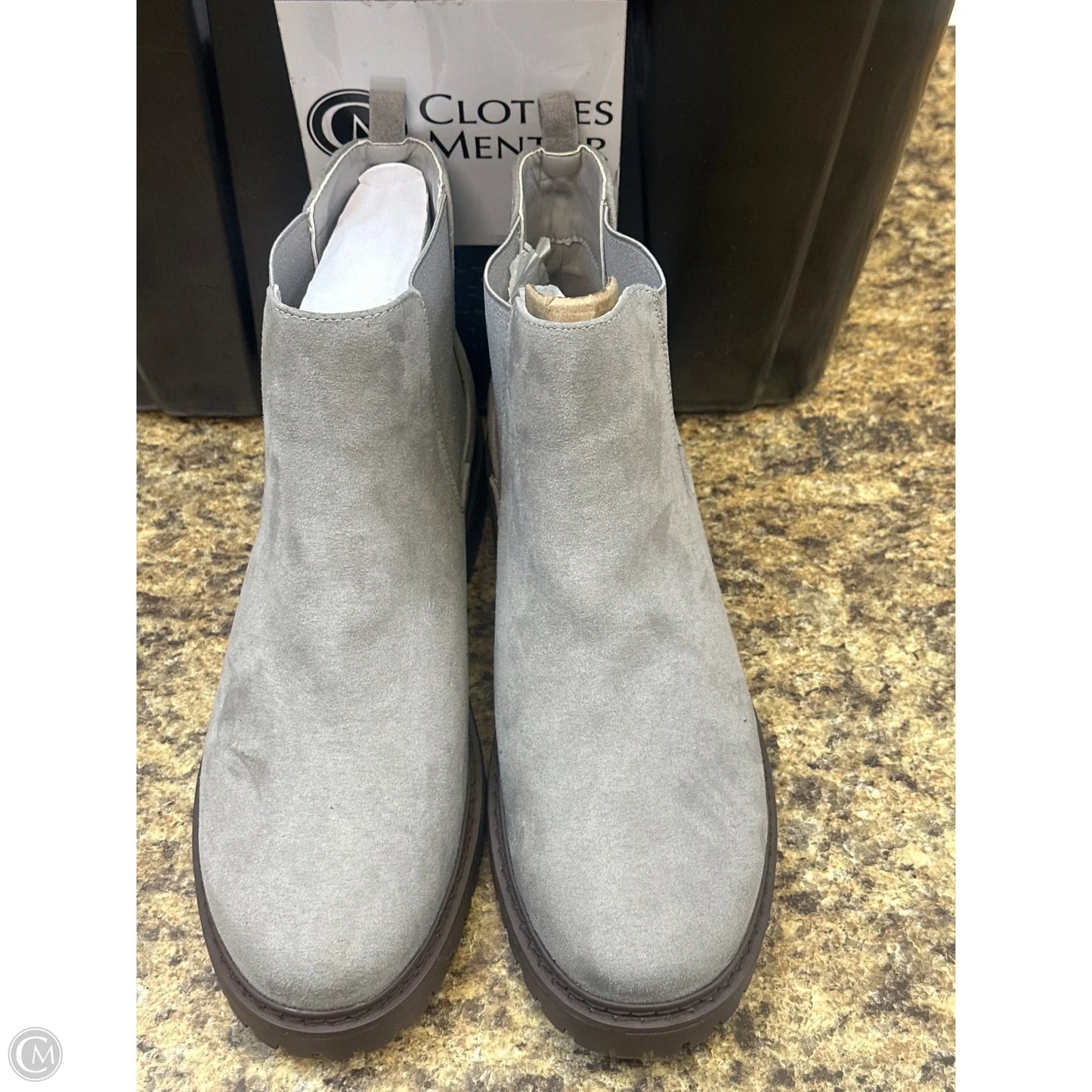 Boots Ankle Flats By Just Fab In Grey, Size: 10