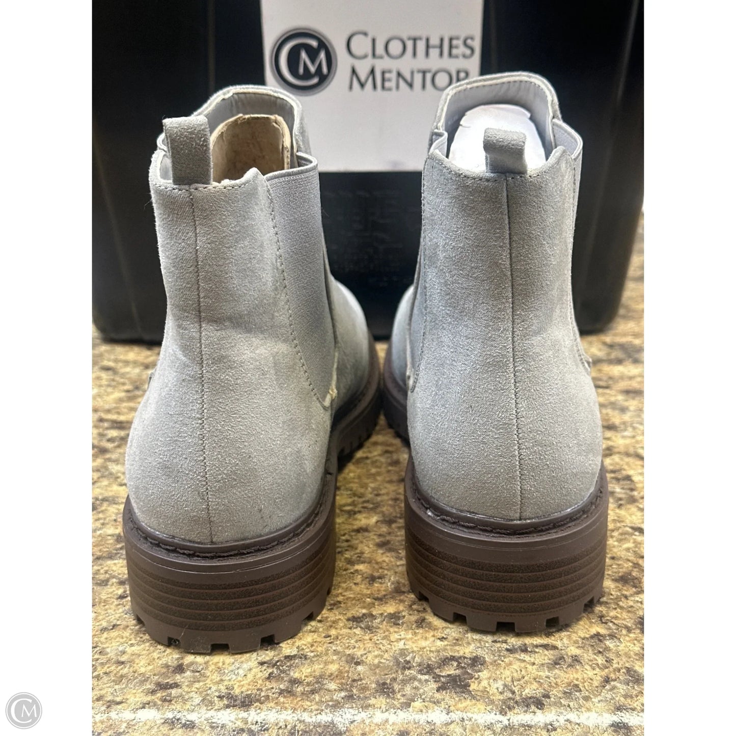 Boots Ankle Flats By Just Fab In Grey, Size: 10