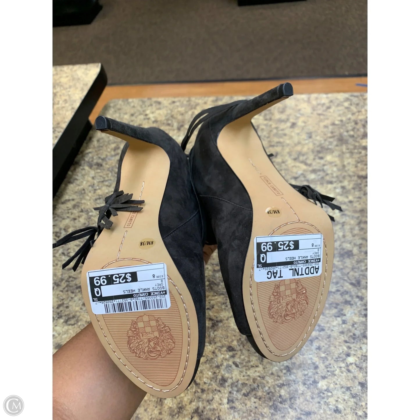 Boots Ankle Heels By Vince Camuto In Grey, Size: 8