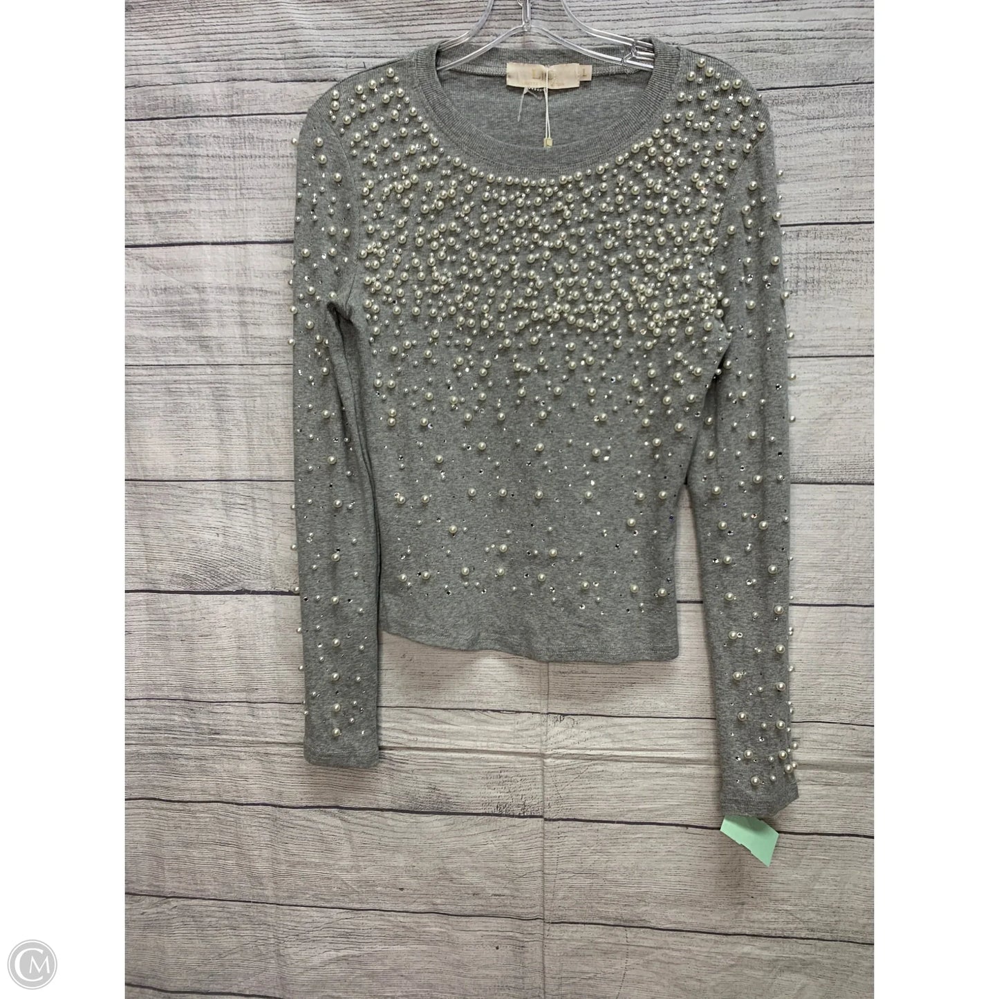 Sweater By Clothes Mentor In Grey & Orange, Size: L