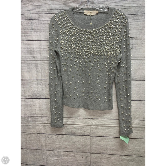 Sweater By Clothes Mentor In Grey & Orange, Size: L