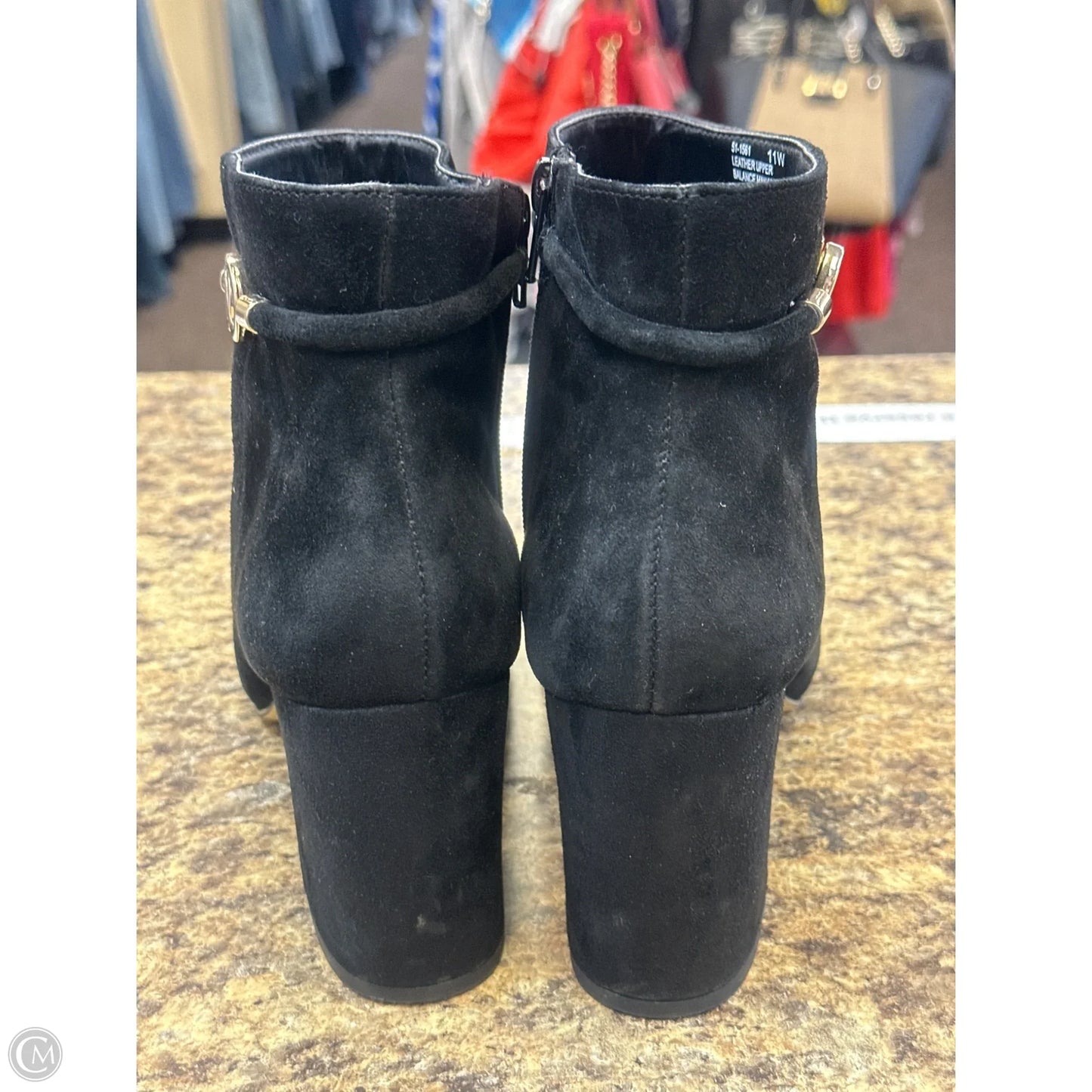 Boots Ankle Heels By Clothes Mentor In Black, Size: 11