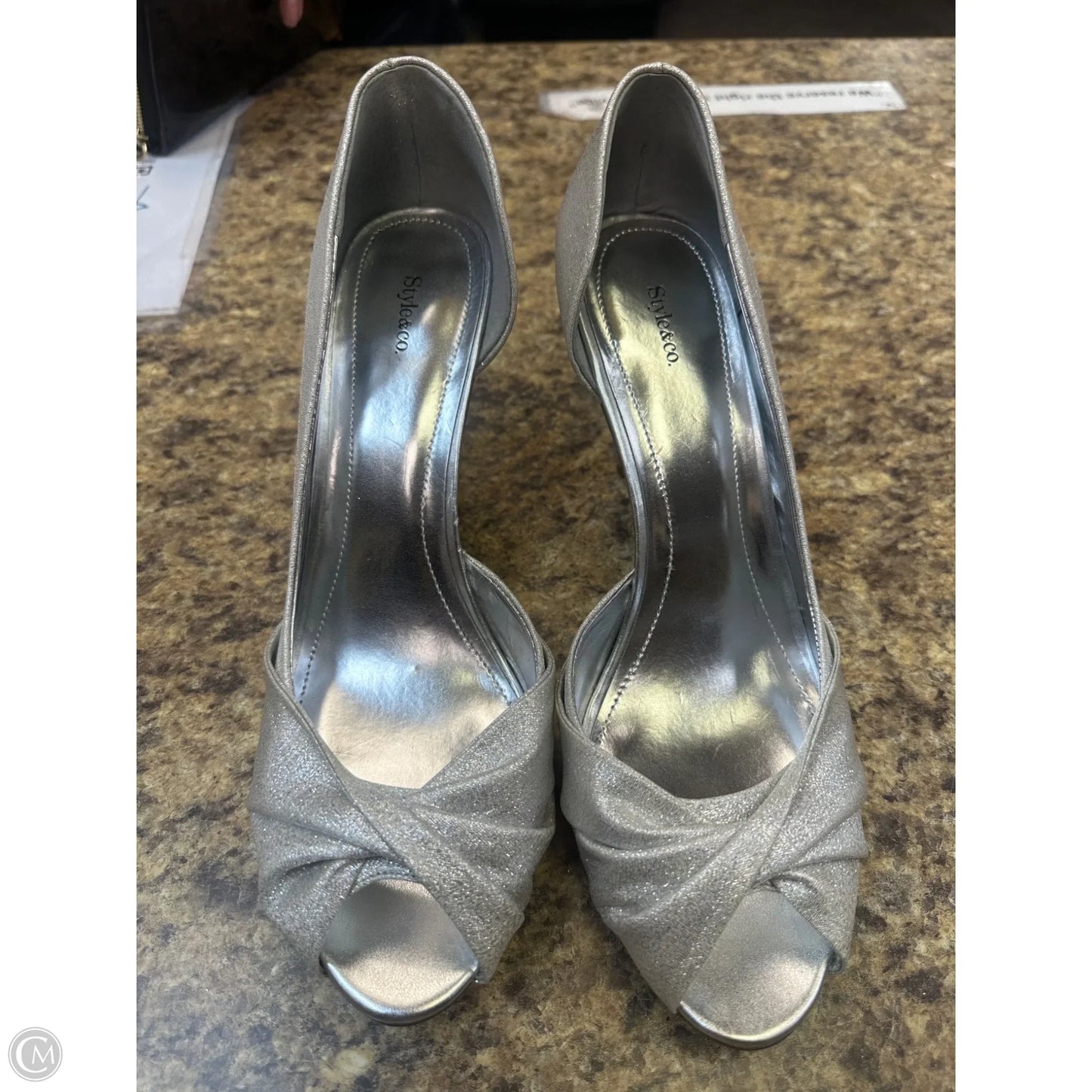 Shoes Heels Stiletto By Style And Co Collection Women In Silver, Size: 11