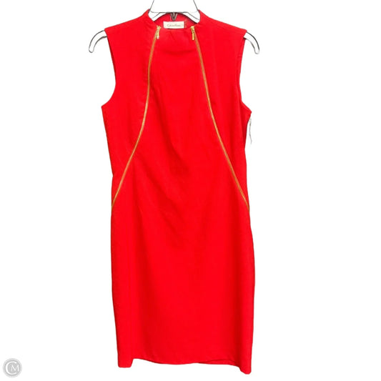 Dress Casual Midi By Calvin Klein In Red, Size: 4