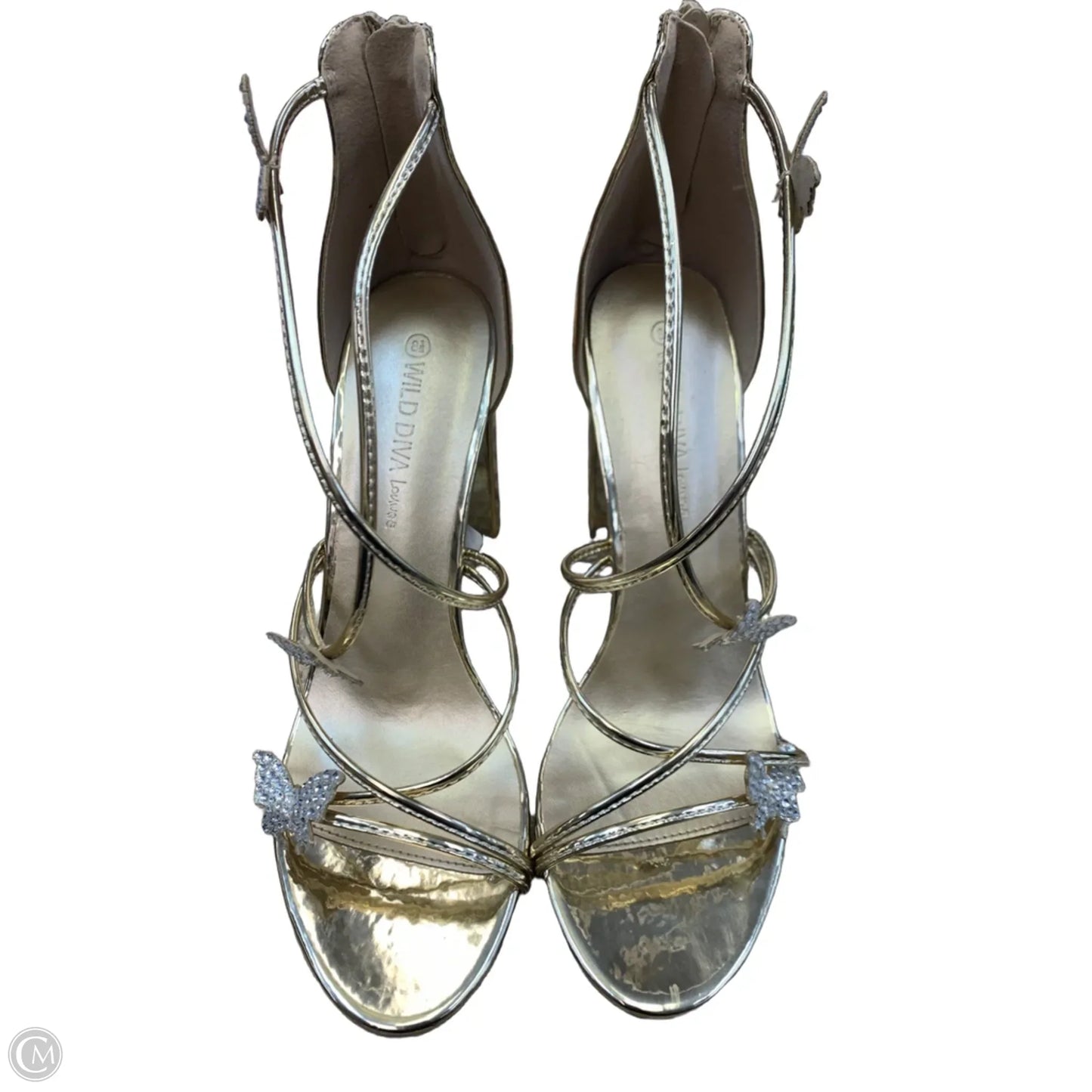 Shoes Heels Block By Clothes Mentor In Gold, Size: 8.5