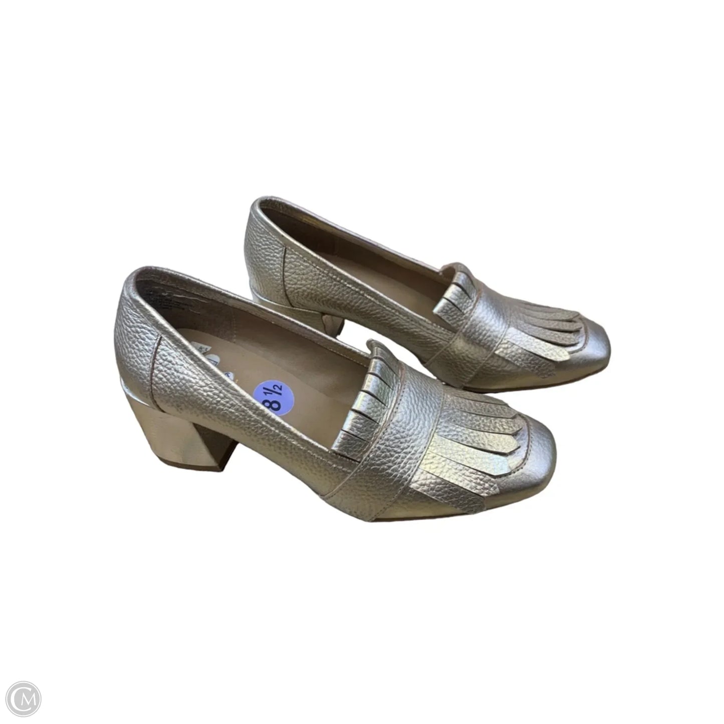 Shoes Heels Block By Clothes Mentor In Gold, Size: 8.5