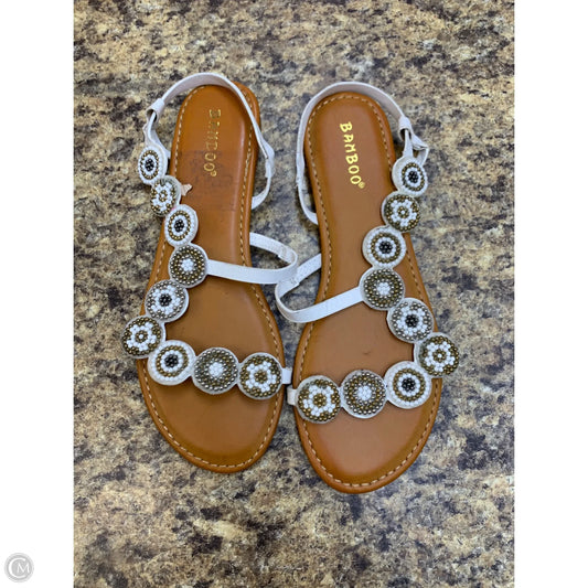 Sandals Flats By Bamboo In White, Size: 6.5