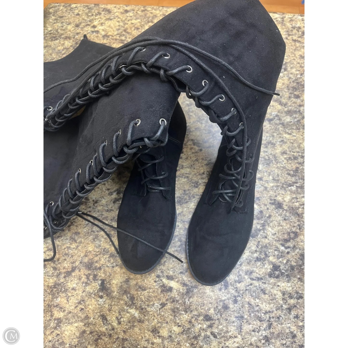 Boots Over-the-knee Flats By Fashion Nova In Black, Size: 8.5