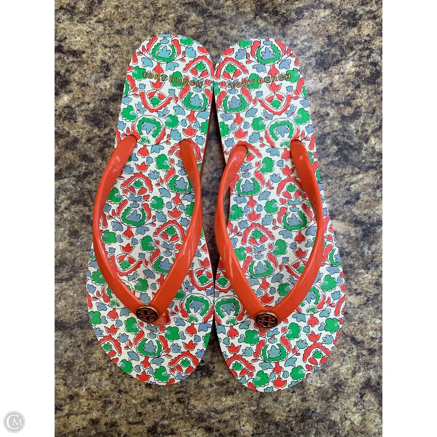 Sandals Designer By Tory Burch In Orange, Size: 7