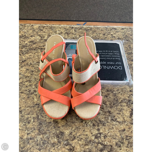 Shoes Heels Wedge By Chinese Laundry In Peach, Size: 9