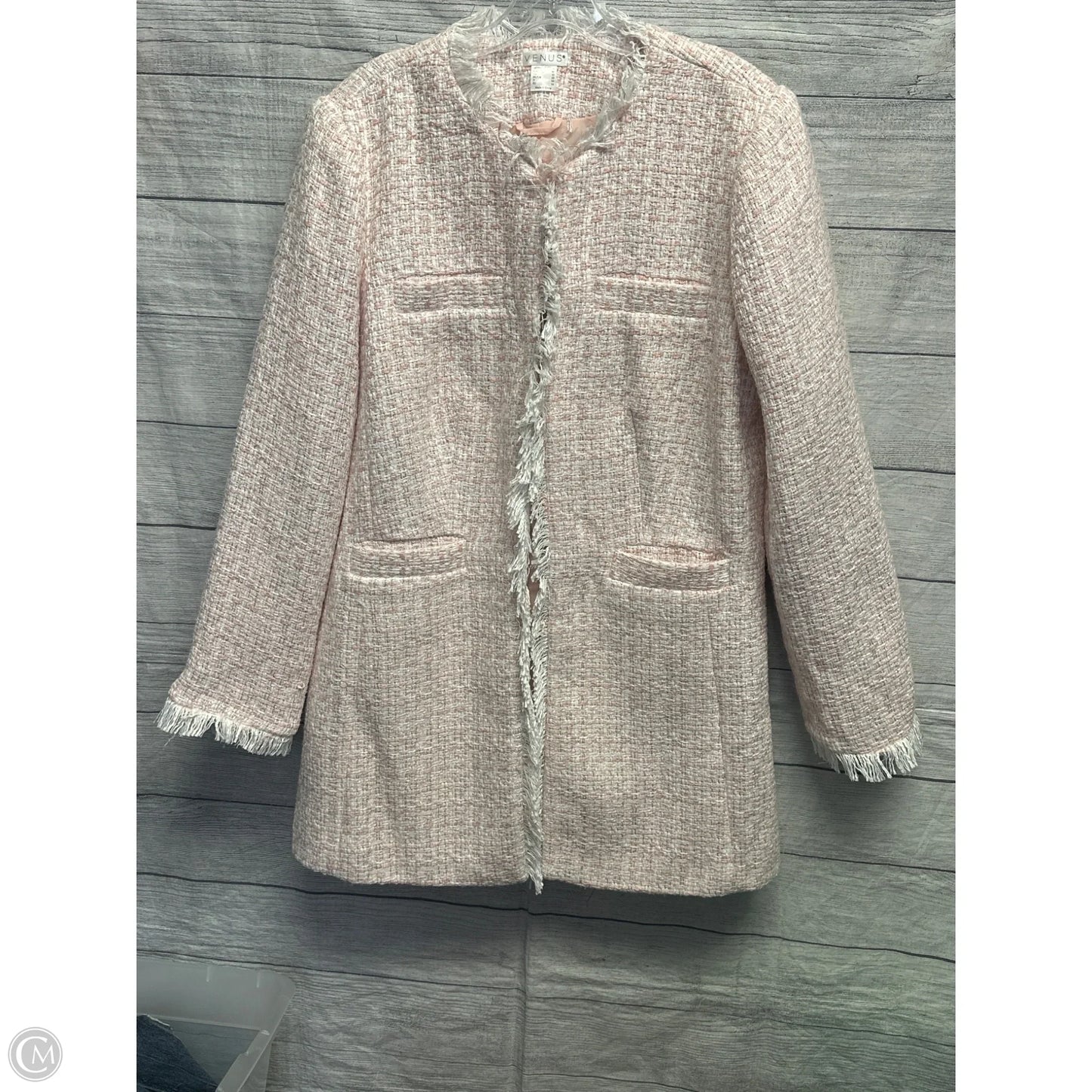 Blazer By Venus In Pink & White, Size: 16