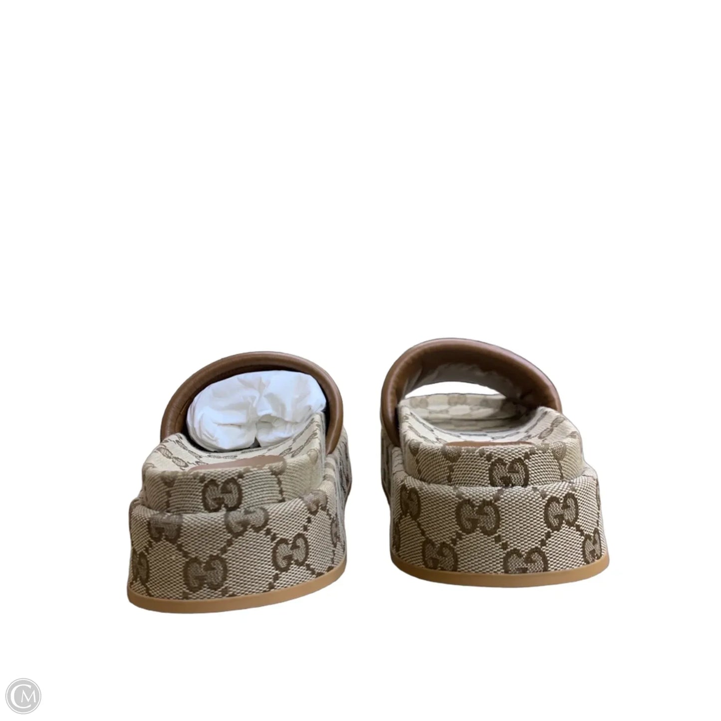 Sandals Luxury Designer By Gucci In Brown, Size: 7.5