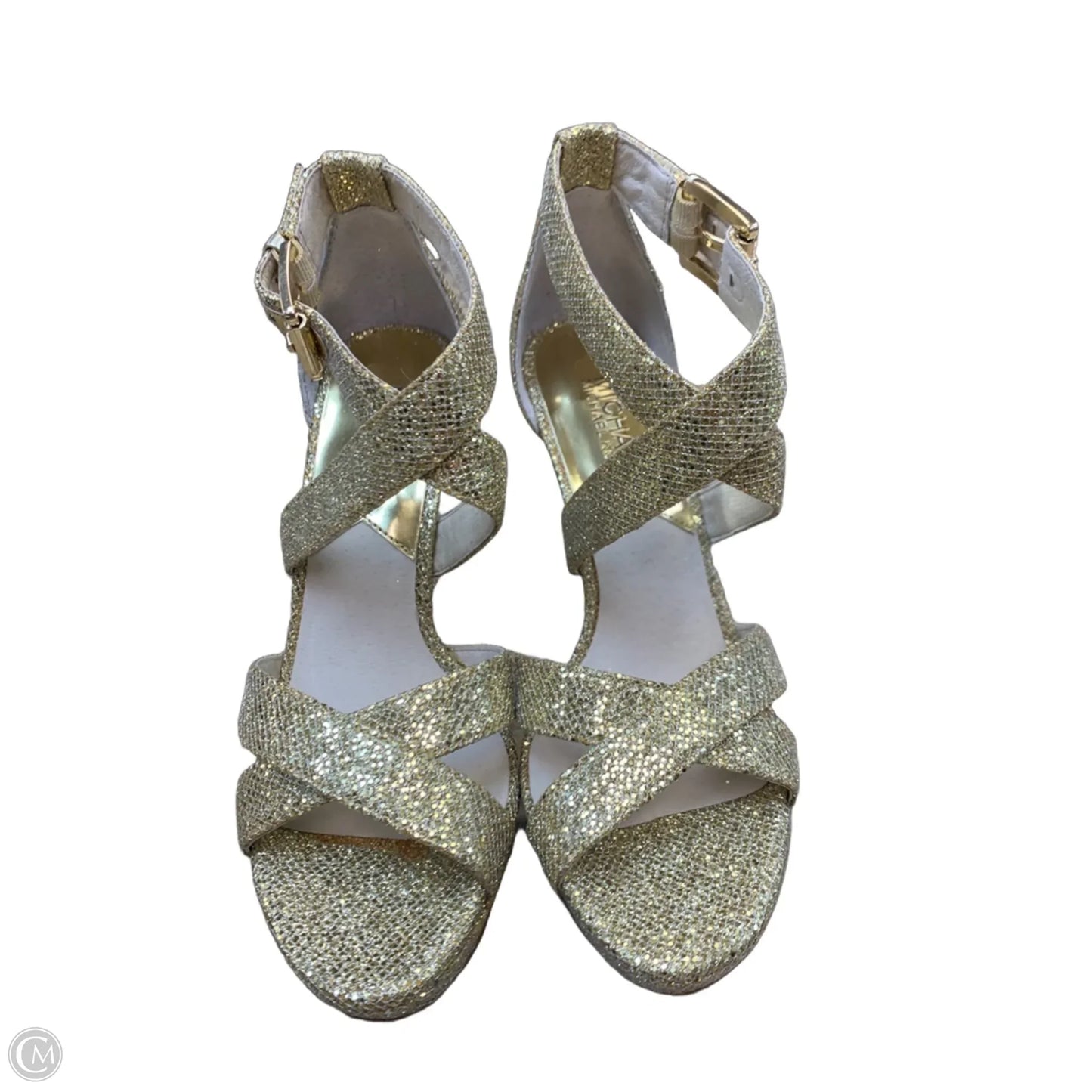 Sandals Heels Stiletto By Michael By Michael Kors In Gold, Size: 6