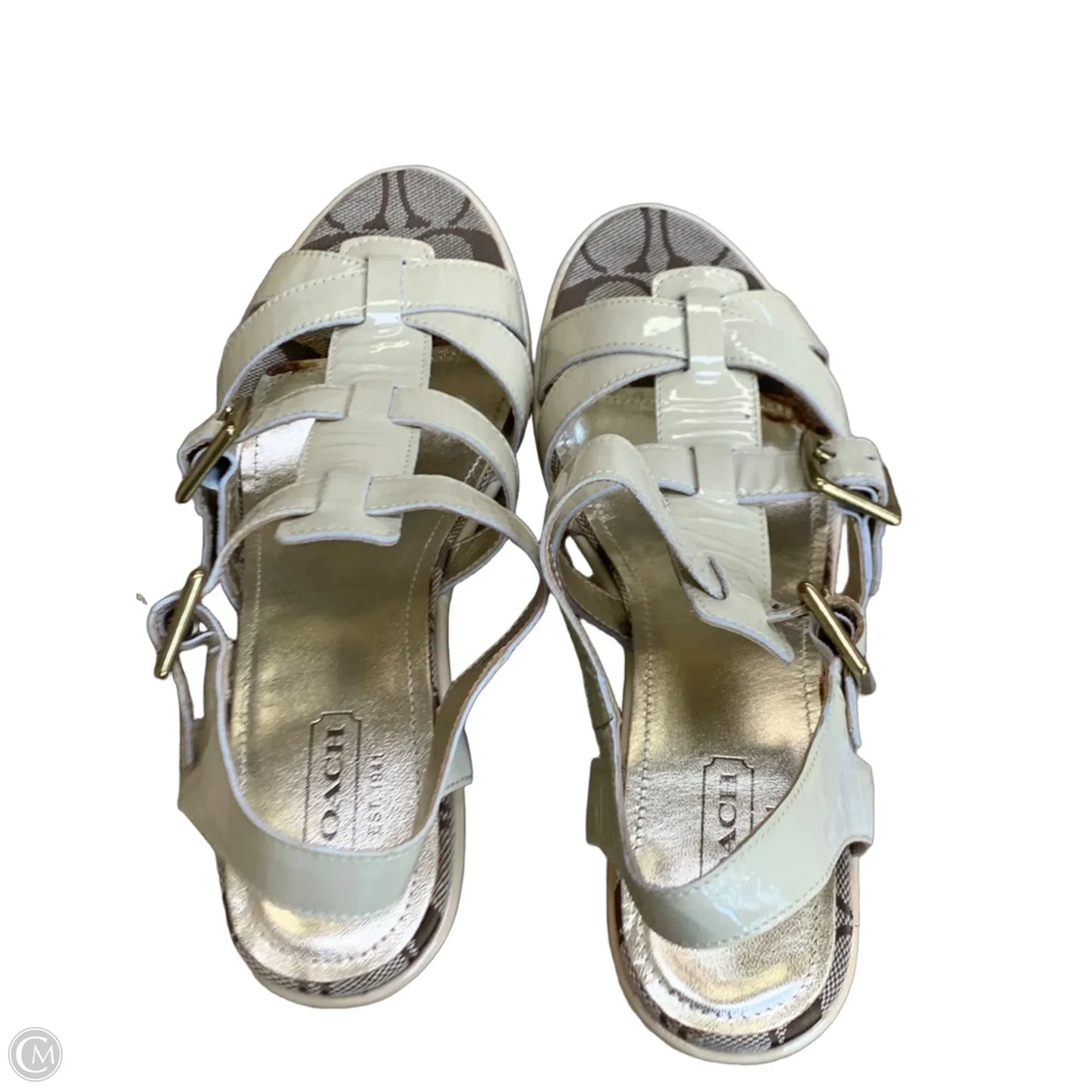 Sandals Designer By Coach In Cream, Size: 10