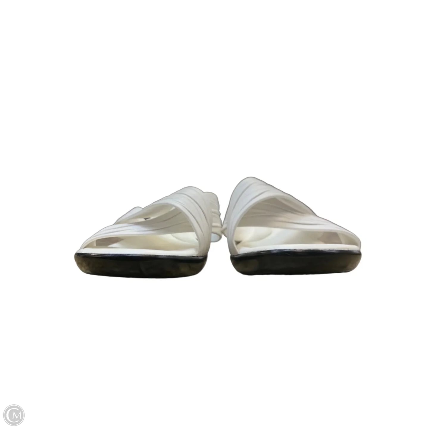 Sandals Heels Wedge By Italian Shoemakers In White, Size: 10