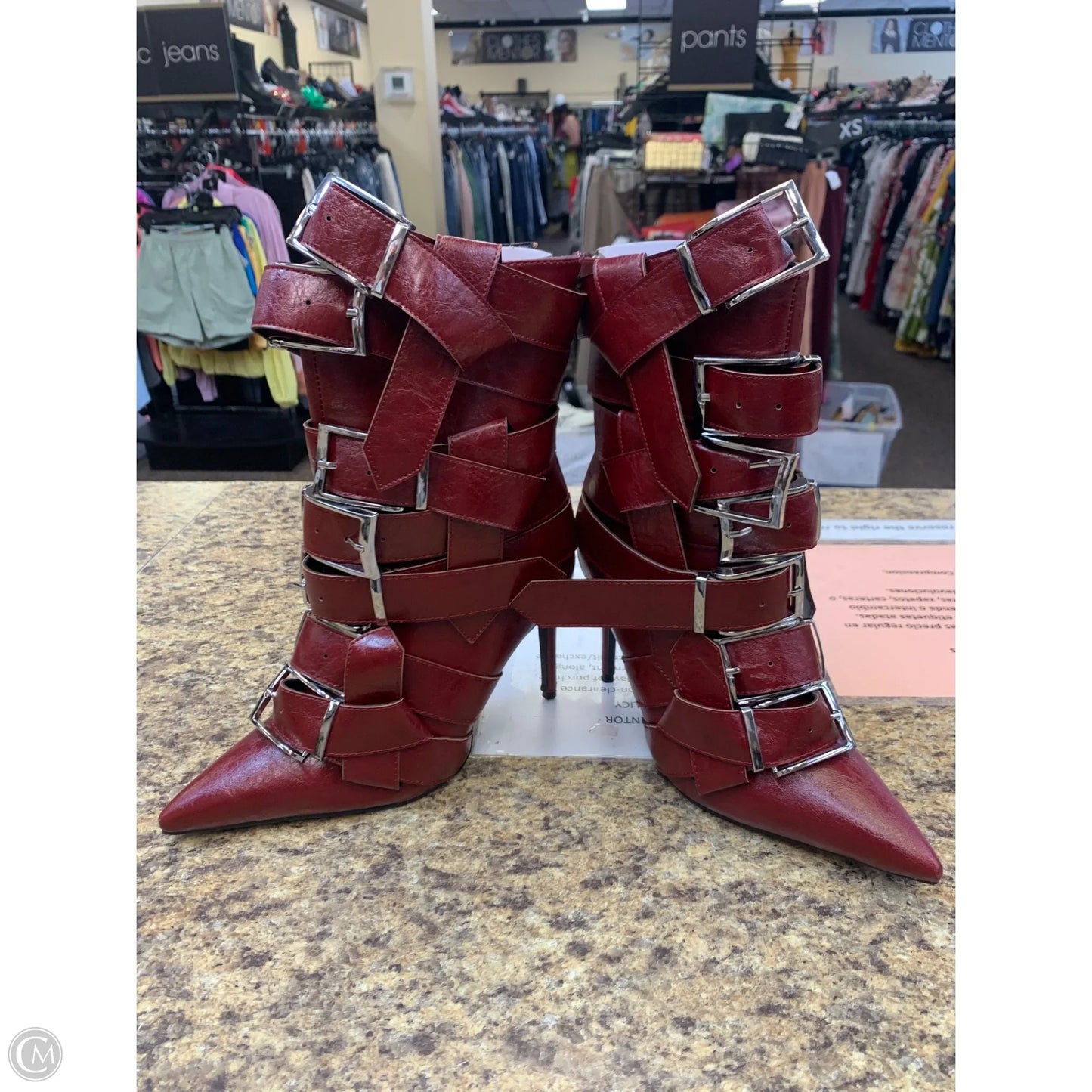 Boots Ankle Heels By Azalea Wang In Red, Size: 8.5