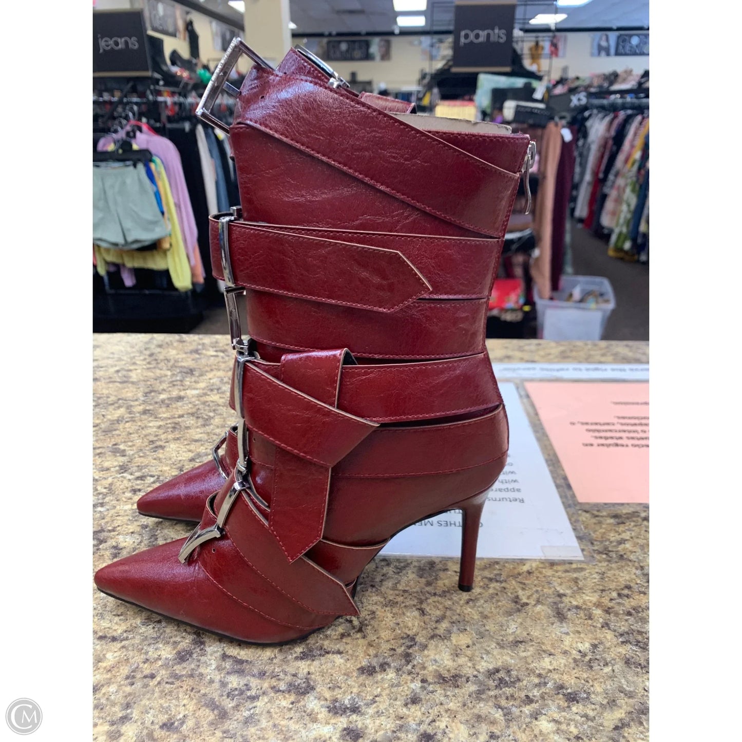 Boots Ankle Heels By Azalea Wang In Red, Size: 8.5