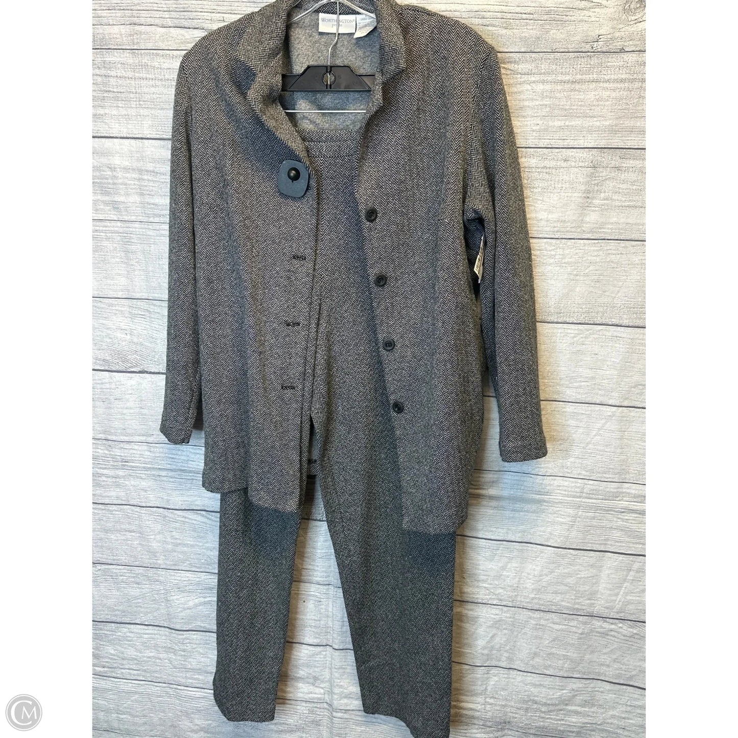 Pants Suit 2pc By Worthington In Black & White, Size: L