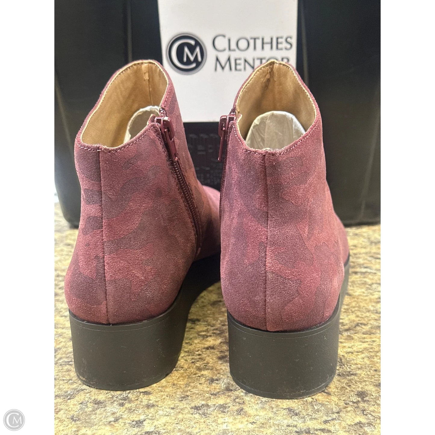 Boots Ankle Flats By Lucky Brand In Maroon, Size: 8.5