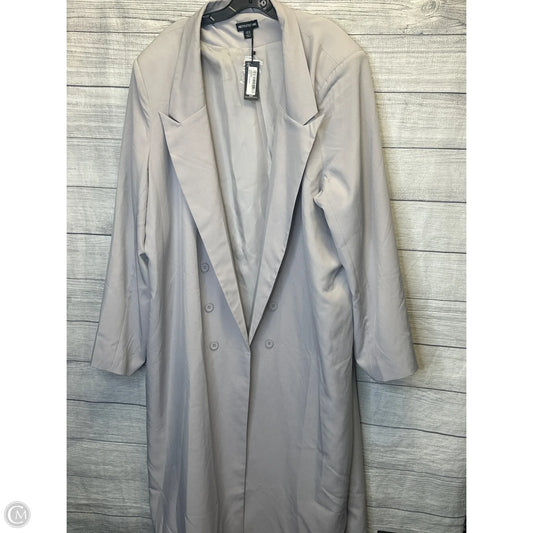 Coat Trench Coat By Pretty Little Thing In Grey, Size: 22