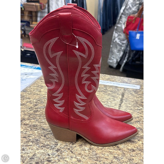 Boots Mid-calf Flats By Indigo Rd In Red, Size: 7.5