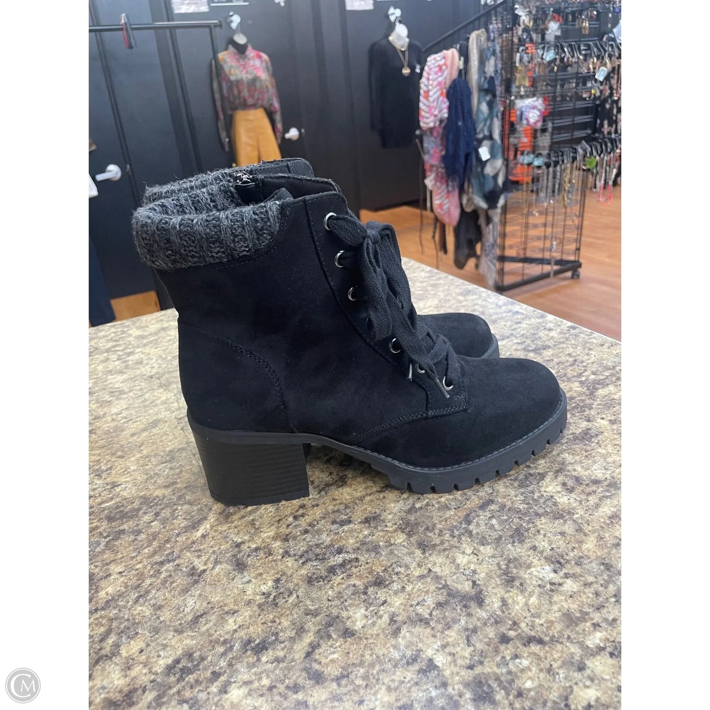 Boots Ankle Heels By Universal Thread In Black, Size: 8