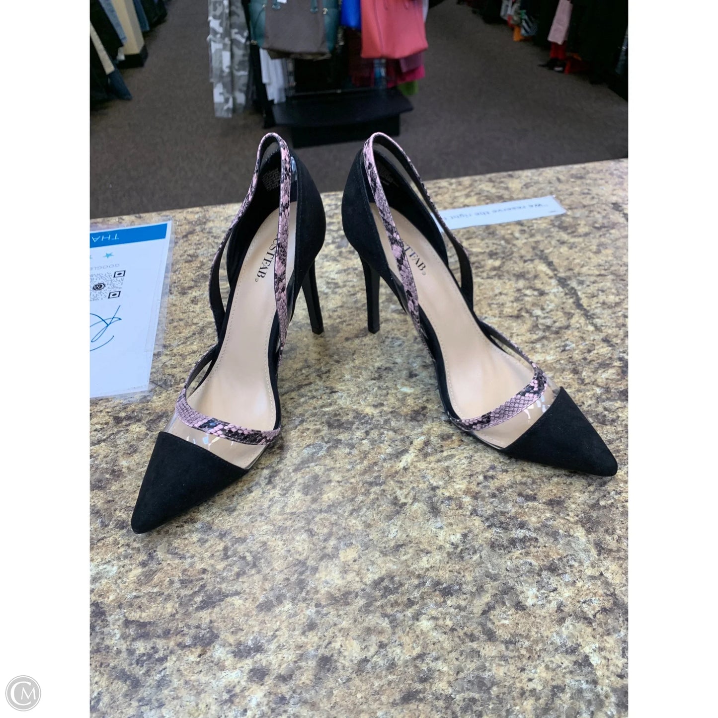 Shoes Heels Stiletto By Justfab In Black & Pink, Size: 11