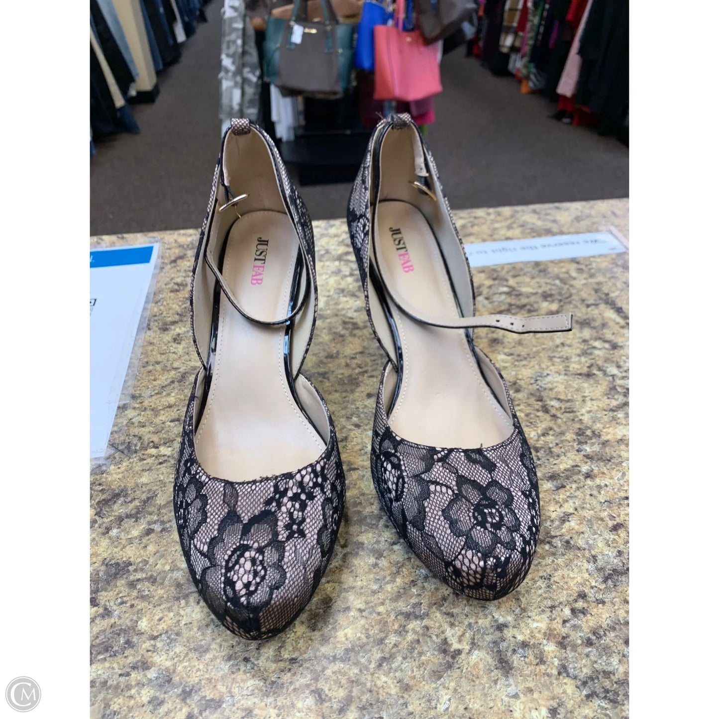 Shoes Heels Stiletto By Justfab In Black & Cream, Size: 11