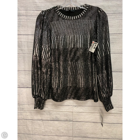 Top Long Sleeve By Studio Ease In Black & Silver, Size: S