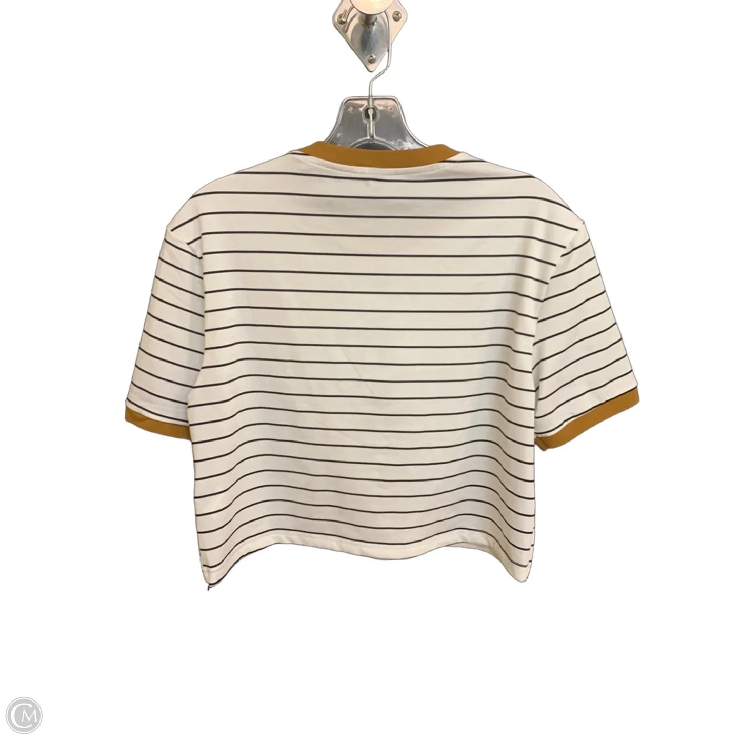 Top Short Sleeve Basic By Shein In Striped Pattern, Size: S