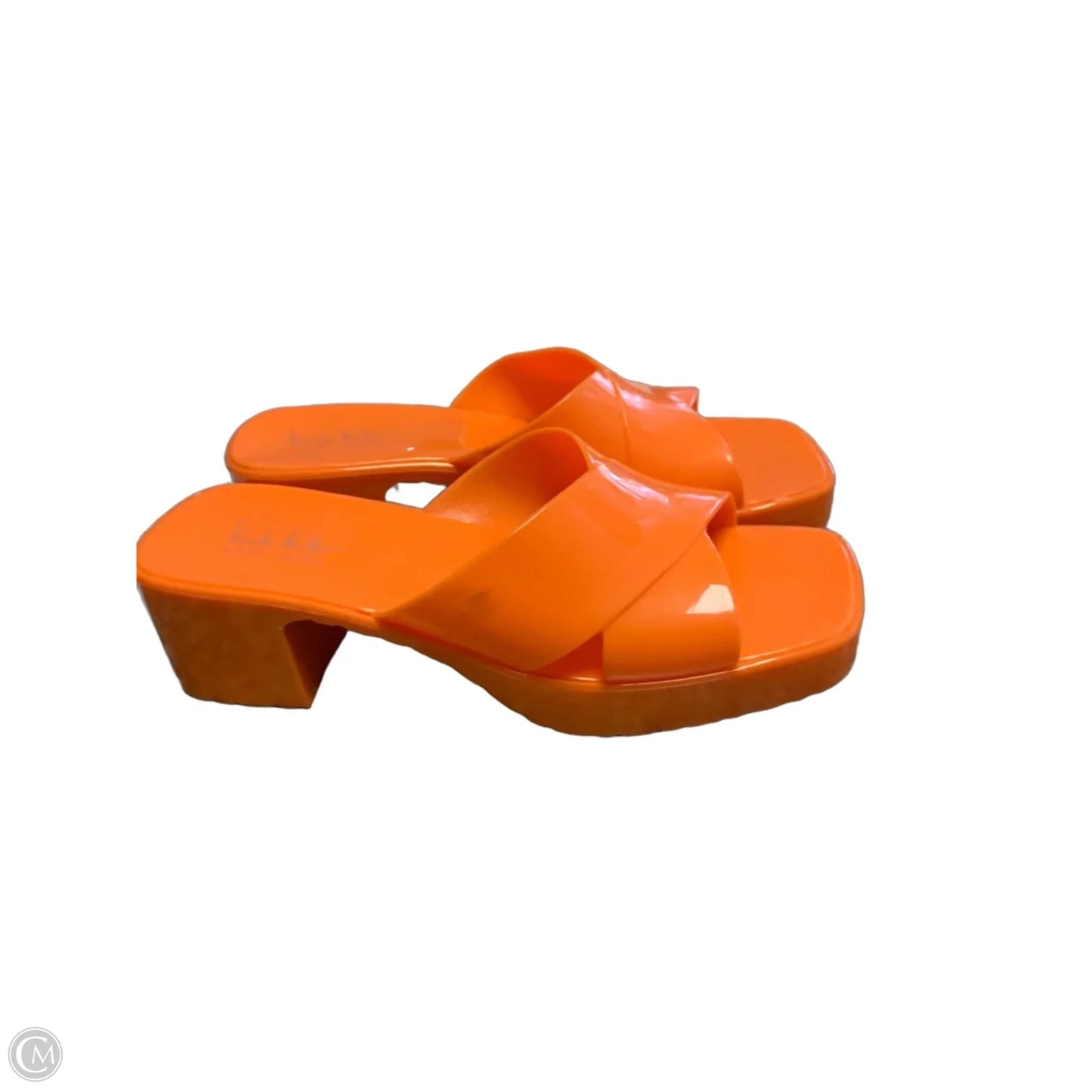 Sandals Heels Block By Nicole Miller In Orange, Size: 8