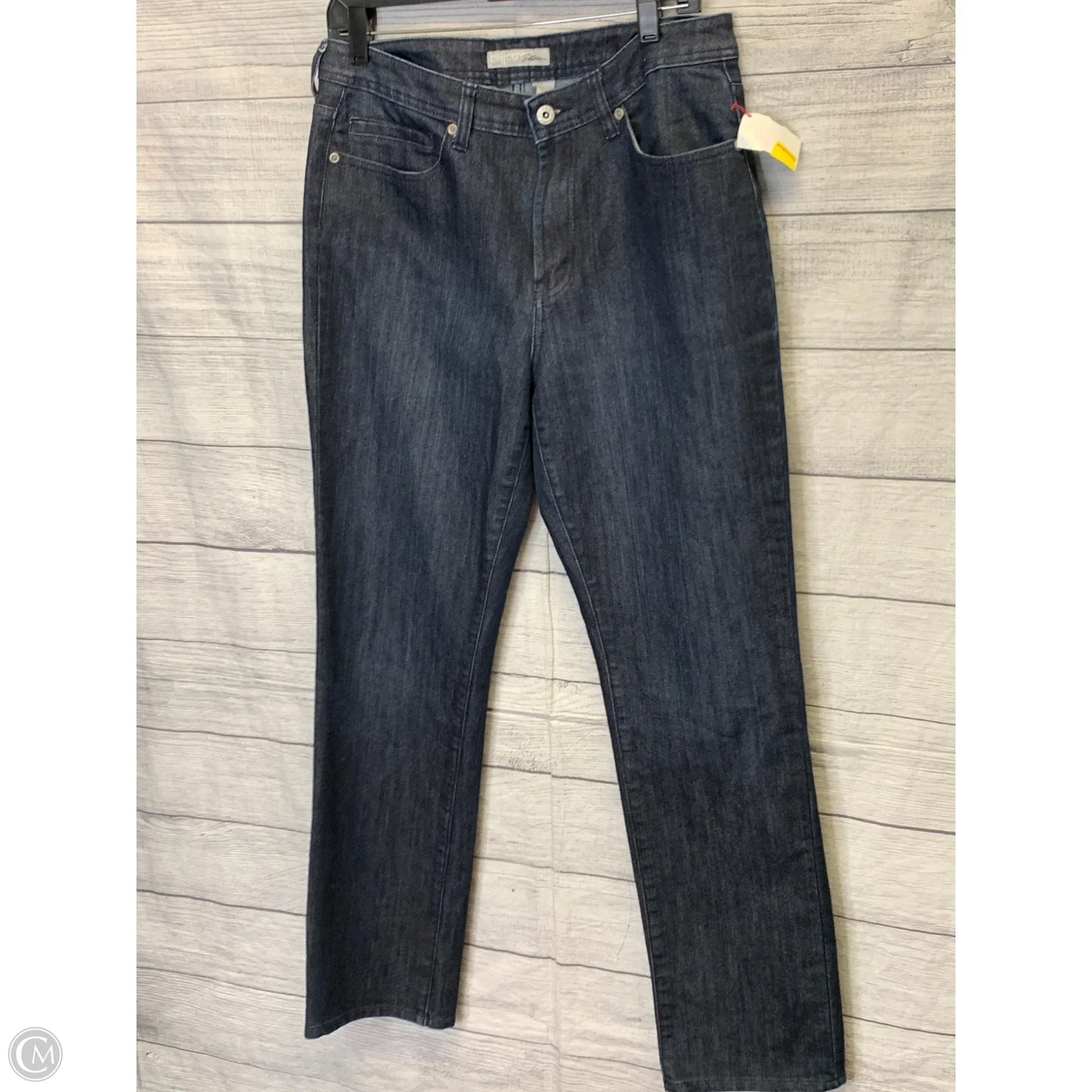 Jeans Straight By Chicos Platinum In Blue Denim, Size: 15