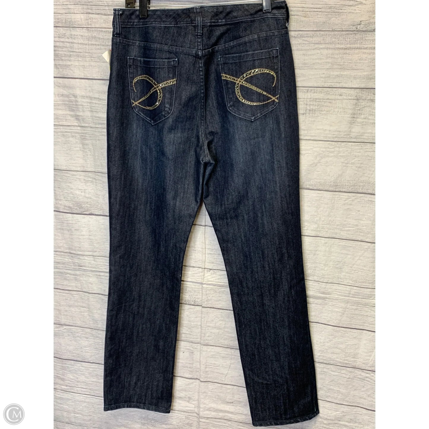 Jeans Straight By Chicos Platinum In Blue Denim, Size: 15