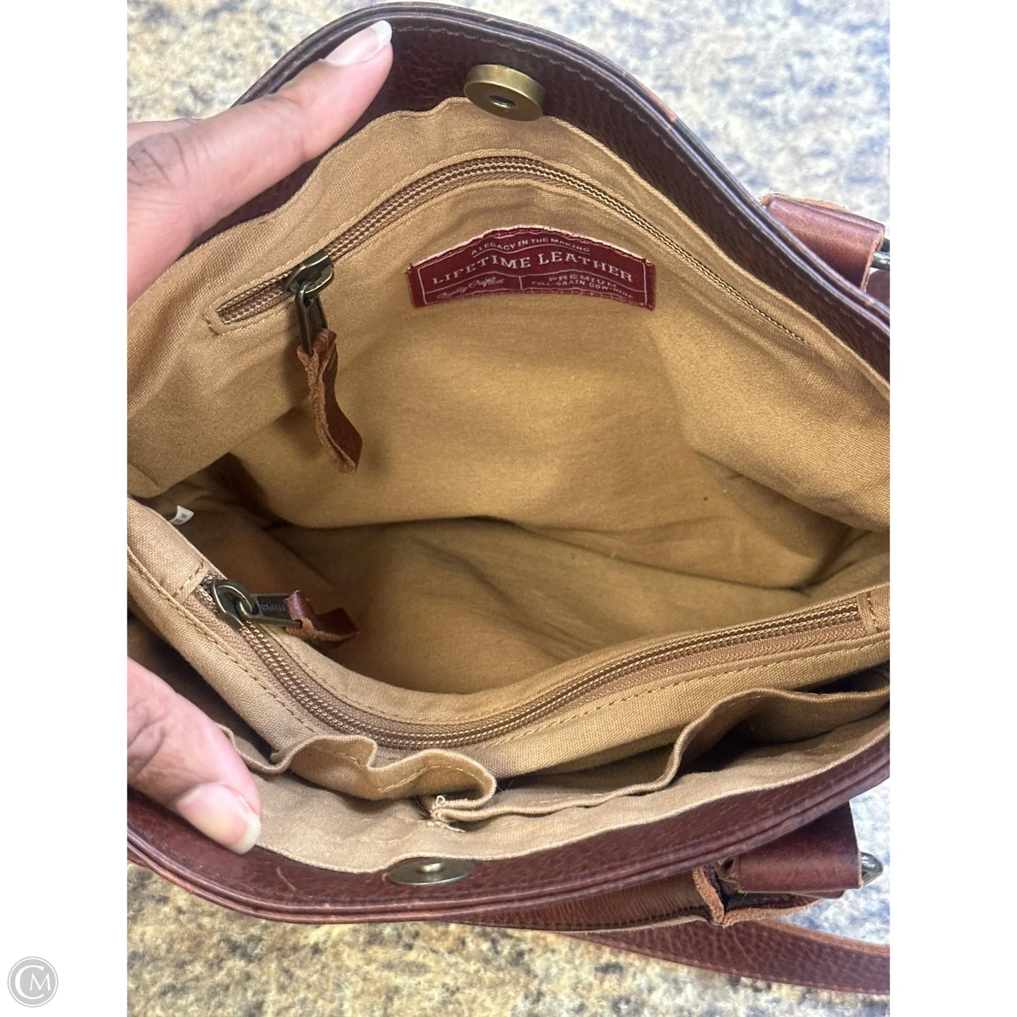 Handbag Leather By Clothes Mentor, Size: Medium