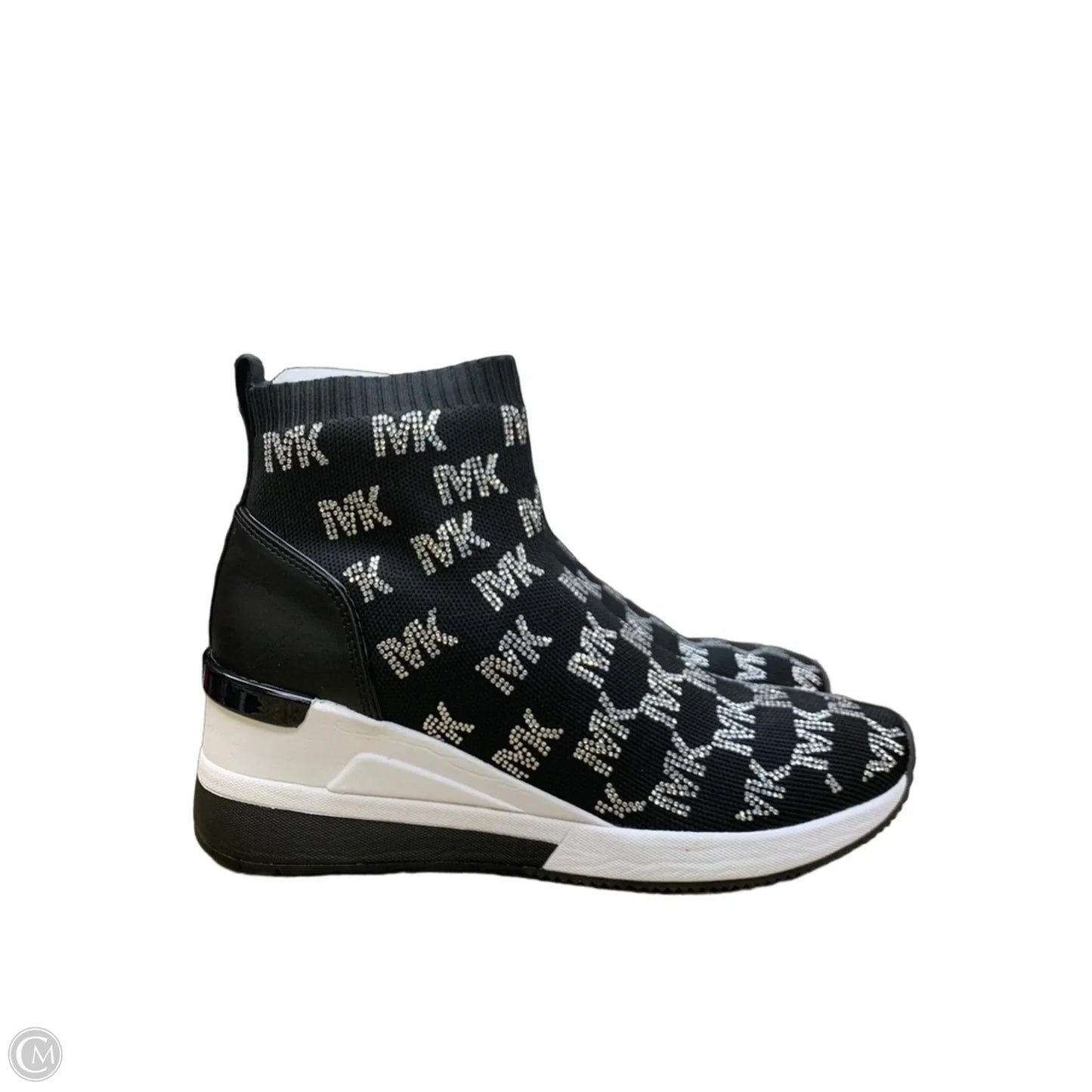 Shoes Sneakers By Michael By Michael Kors In Black & Silver, Size: 8