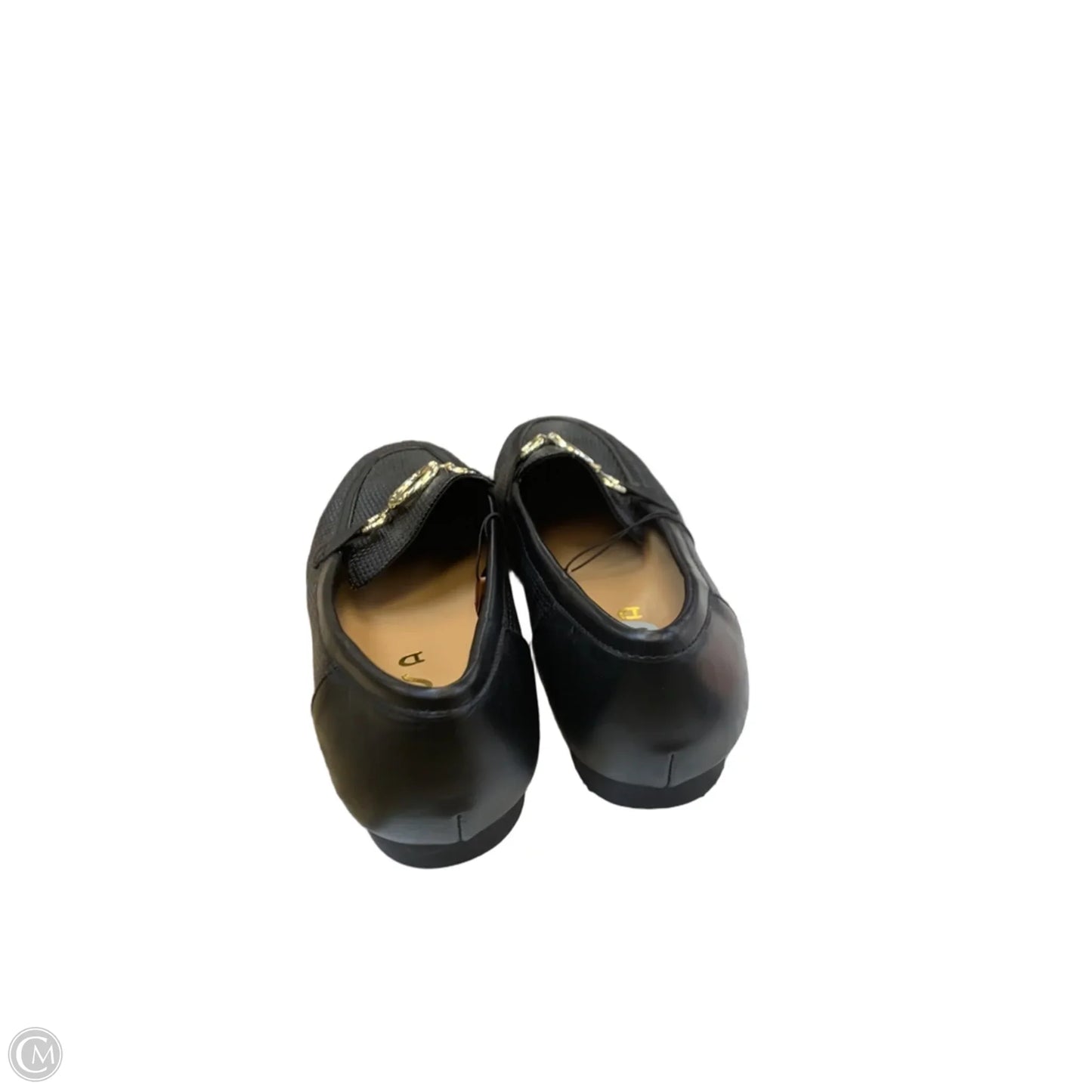 Shoes Flats By Unisa In Black & Gold, Size: 9.5