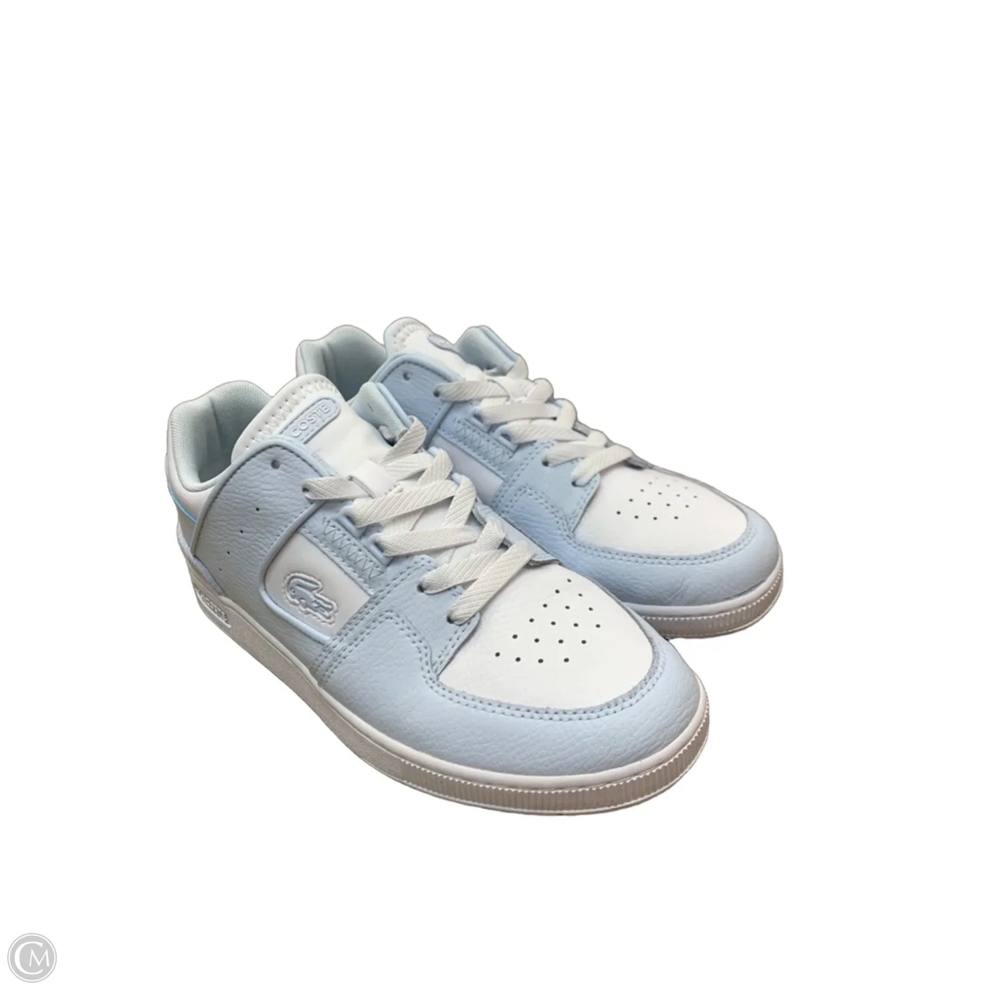 Shoes Sneakers By Lacoste In Blue & White, Size: 8