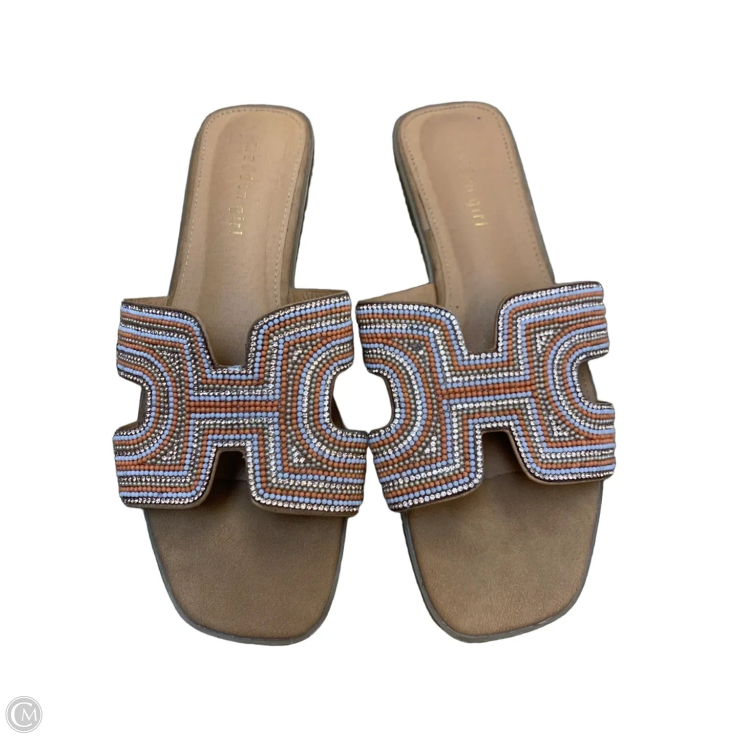 Sandals Flats By Madden Girl In Orange & Tan, Size: 9