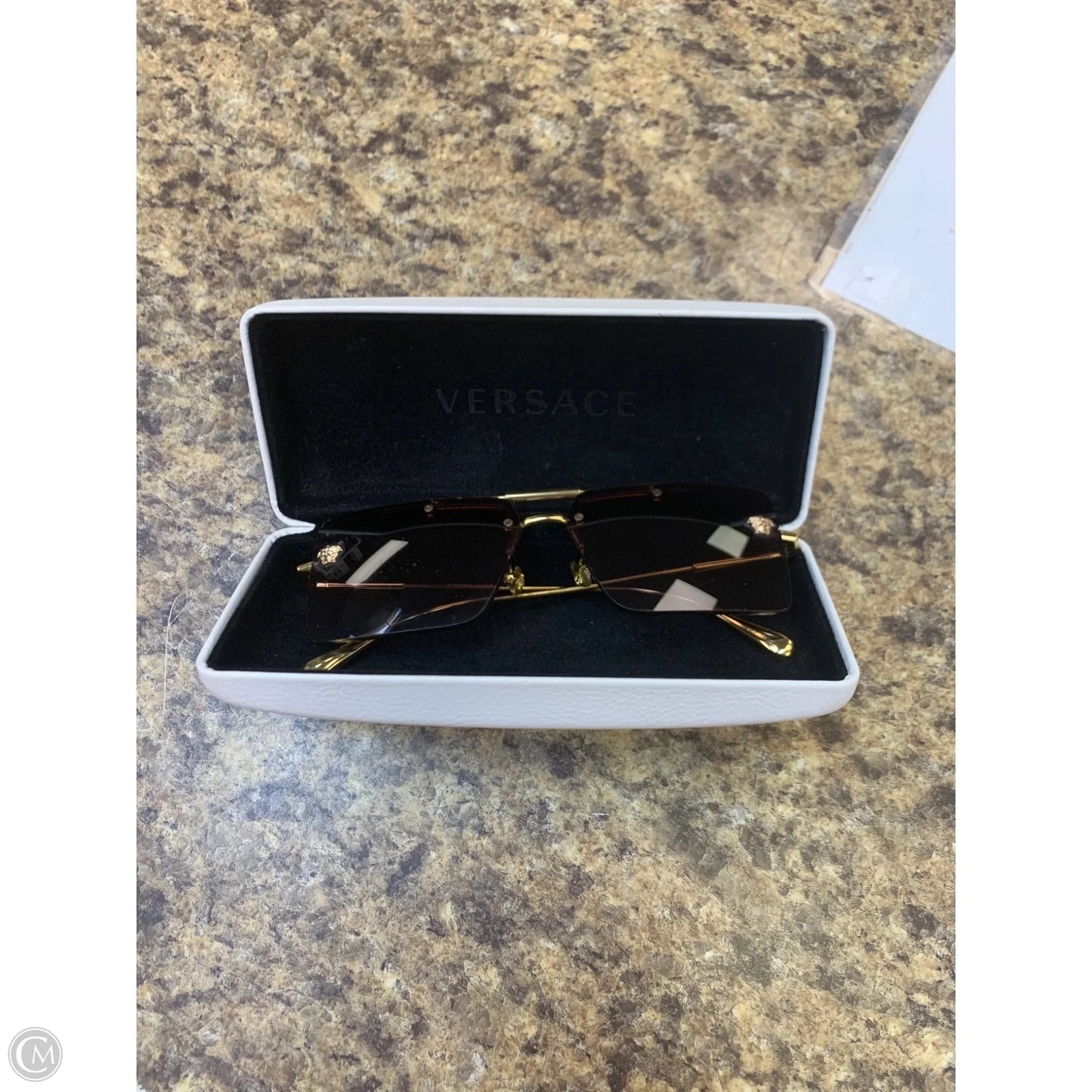 Sunglasses Luxury Designer By Versace, Size:
